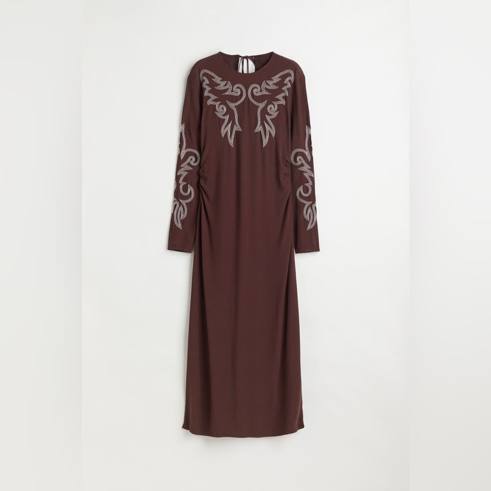 Size M H&M western embroidered maxi dress
